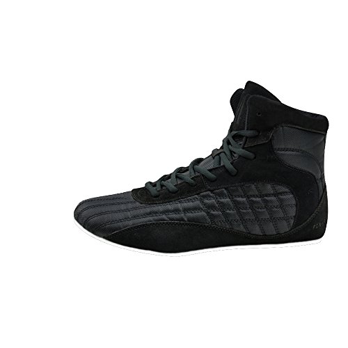 FOX-FIGHT Kampfsport Schuhe | für Damen und Herren | Atmungsaktiv Flexibel | Wildleder | Ringerschuhe | Athletik Fitnesschuhe Bodybuilding | 40 / schwarz von FOX-FIGHT