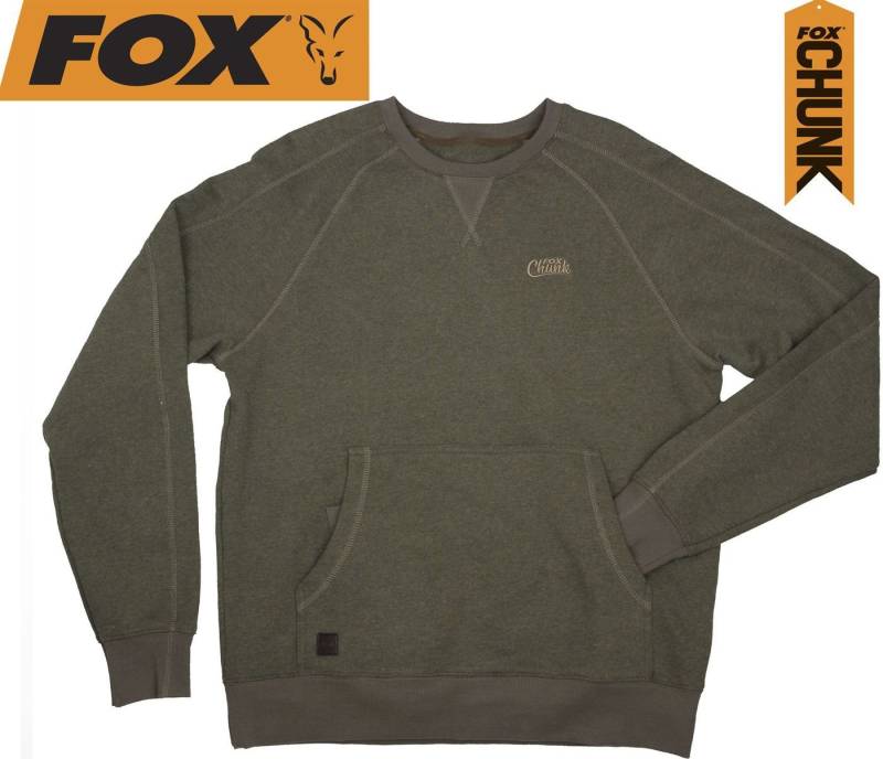 FOX International Rundhalspullover Fox Chunk Crew Pouch Sweatshirt Green Marl Pullover von FOX International