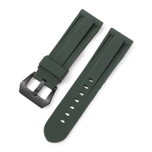 FOXLUPPOMZ Weiches Silikon-Sportarmband Rot Schwarz Blau Grün Männer Frauen 22 mm 24 mm 26 mm Ersatzband Uhrenzubehör(Green(black),26mm) von FOXLUPPOMZ