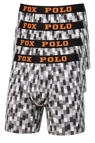 FOXPOLO Herren-Boxershorts, 4er-Geschenkset – Baumwoll-Stretchgewebe – weich, atmungsaktiv und flexibel – für den täglichen Gebrauch und den Sport | XL - Weiß von FOXPOLO