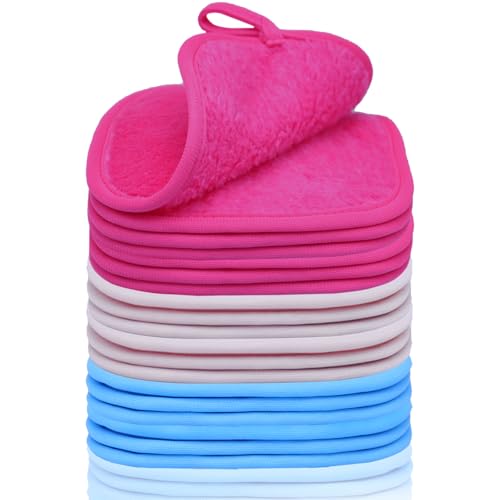 Foxzone Make-up-Entferner-Tücher, wiederverwendbare Make-up-Entferner-Pads, Löschen Sie Make-up mit nur Wasser, Make-up-Entferner-Set für Augen, Lippen, Foundation mit 1 Beutel für Wäsche und von FOXZONE