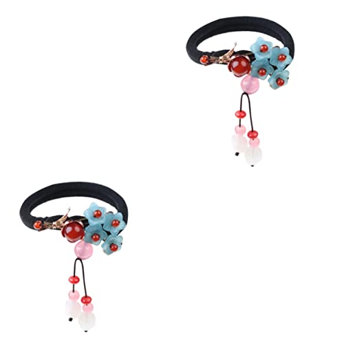 FOYTOKI 2stücke Retro Haargummi Für Damen Vintage Haarband Elastischer Haarschmuck Für Pferdeschwanz Hochsteckfrisuren Für Alltag Partys Besondere Anlässe Hochwertige Verarbeitung von FOYTOKI