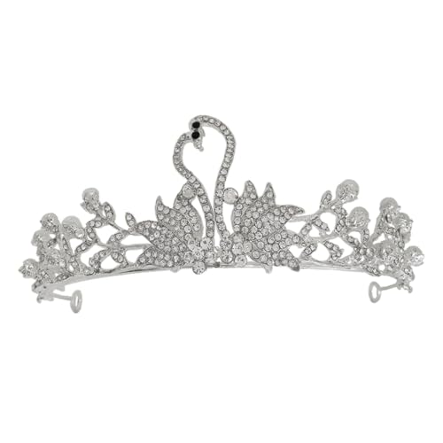 FOYTOKI Einzigartiger Haarschmuck Mit Strass Charmante Krone Für Mädchen Niedliche Geburtstagsfrisur Stilvolles Funkelndes Accessoire Für Besondere Anlässe Silber von FOYTOKI