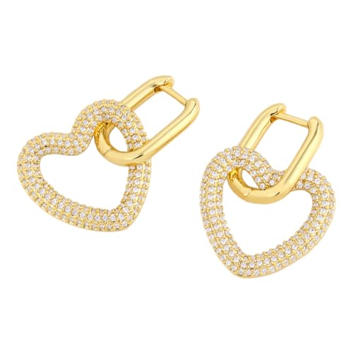 FOYTOKI 1 Paar Herzförmige Ohrringe Kupfer mit Strass Ohrringe für Damen für Verschiedene Anlässe Party und Valentinstag Modischer Ohrschmuck von FOYTOKI