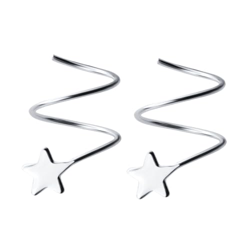 FOYTOKI 1 Paar Sterling Silber Ohrringe mit Stern Design Elegantes für Damen Leicht und Komfortabel für Partys und Tägliches Tragen Hypoallergen Silber von FOYTOKI