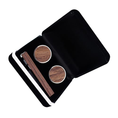 FOYTOKI 1 Satz Set Holz Manschettenknöpfen und Krawattenklammer für Männer Hochwertige Accessoires für Hochzeit Business und Formelle Anlässe Langlebig und von FOYTOKI
