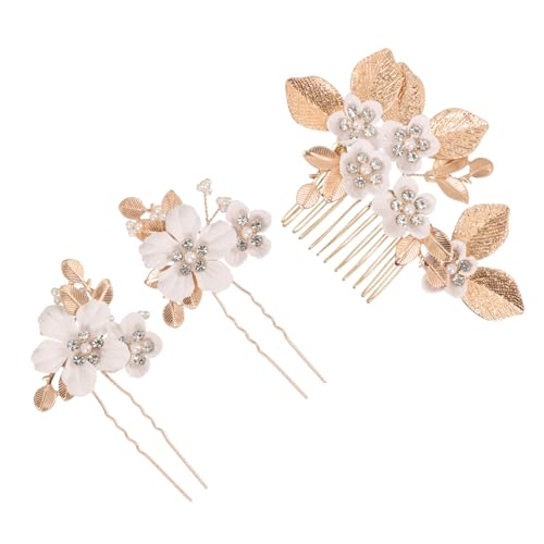 FOYTOKI 1 Set Blätter Und Blumen Haarkamm Braut Kopfschmuck Braut Kopfschmuck Blumen Haarspangen Für Frauen Blumen Haarkämme Hochzeit Haarschmuck Für Bräute Blumen Haarschmuck von FOYTOKI