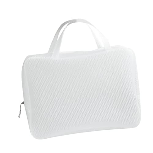 FOYTOKI 1 Stück Eva Kosmetiktasche in Weiß wasserdichte Mesh Make Up mit Reißverschluss Organizer für Make Up Stifte und Mehr für Unterwegs von FOYTOKI