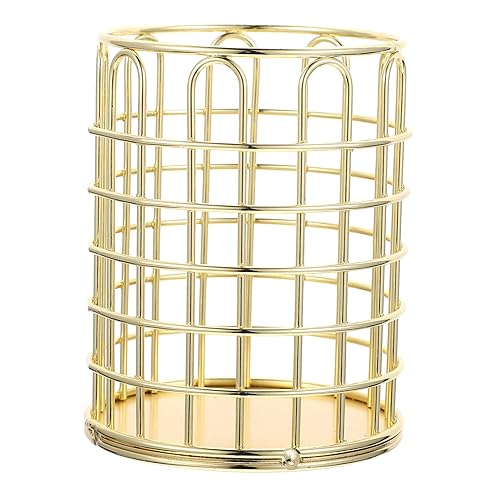 FOYTOKI 1stück Kreative Desktop Kosmetik Pinsel Aufbewahrungsbox Eleganter Organizer Für Make-up Und Schreibwaren Für Schlafzimmer Badezimmer Und Büro Goldene Eisenkonstruktion Stabil von FOYTOKI