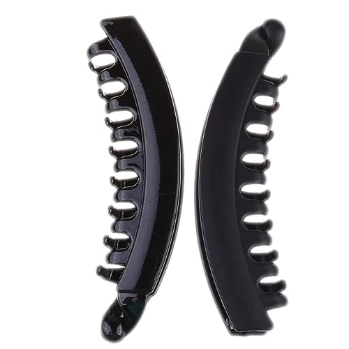 FOYTOKI 10stücke Grosse Bananen Haarspangen Gezahnte Haarklammern Kopfschmuck Für Frauen Stile Schwarz von FOYTOKI