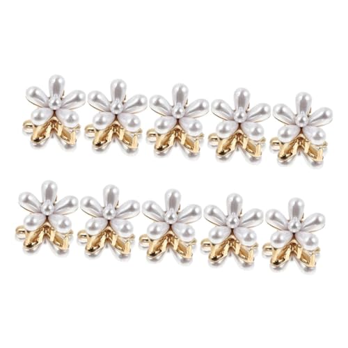 FOYTOKI 10stücke Kleine Perlen Haarclips Blumenhaarspangen Perlenhaarklammern Für Damen Ponyfixierung Zum Tragen Bei Partys Reisen Und Täglichen Anlässen von FOYTOKI