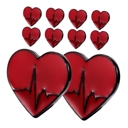 FOYTOKI 10 Stück Herz Broschen Anstecknadeln mit Strass Kleine Herzklammern für Revers Schmuck Pins für Damen Vielseitig Tragbar bei Alltag Party und Valentinstag von FOYTOKI