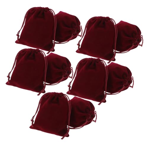 FOYTOKI 10 Stück Teiliges Flanell Aufbewahrungsbeutel mit Kordelzug Kleine Schmuckbeutel Weiche Samtige Stoffbeutel für Armbänder Hochzeit Party Gastgeschenke Tragbare Geschenkbeutel von FOYTOKI