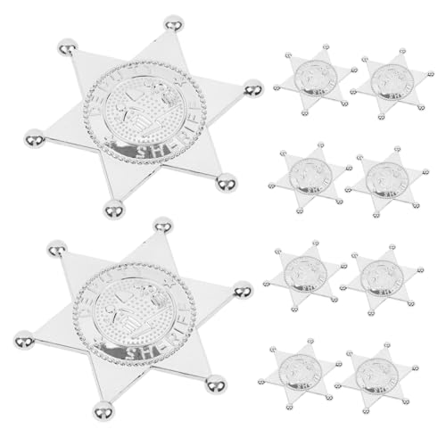 FOYTOKI 10 Stück Teiliges Silberne Broschen Kreatives Kostümzubehör für Karneval Rollenspiele und Partys Langlebig Leicht zu Tragen Authentisches Polizei cosplay accessoire von FOYTOKI