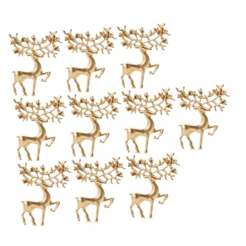 FOYTOKI 10 Stück Weihnachtsbroschen Elch Motiv Modische Mattgoldene Anstecknadeln Leichte Kleidungsschmuck Accessoires für Schal Mantel Tasche Vielseitig Dekorative Pins von FOYTOKI