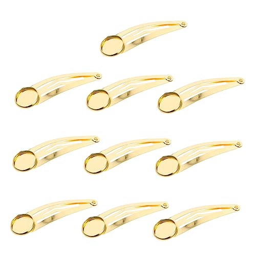 FOYTOKI 10 Stück Druckknopf Haarspangen 12mm Metall Haarklammern Für Selbstgemacht Kopfschmuck Rutschfest Für Mädchen Und Damen Bastelbedarf Für Handgefertigte Haaraccessoires Für von FOYTOKI
