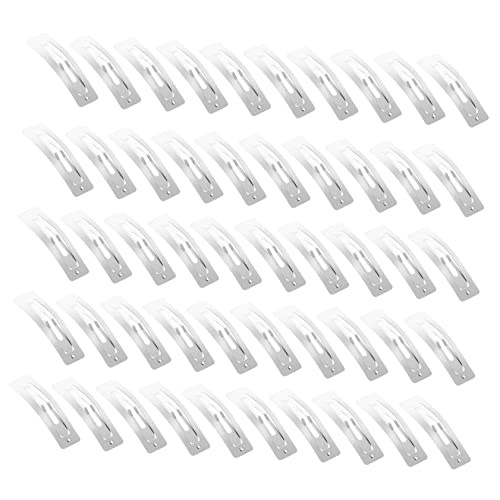 FOYTOKI 100 Stück Druckknopf Haarspangen Haarnadeln Selbstgemacht Haarclip Zubehör Für Bastelprojekte 5cm Rechteckig Rutschfest Für Mädchen Und Damen Haarschmuck Accessoires von FOYTOKI