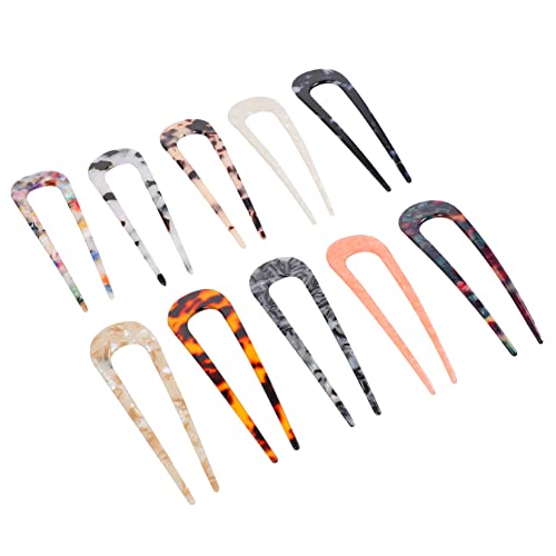 FOYTOKI 10stücke U-förmige Haarnadeln Aus Acetat Stilvolle Haarspangen Für Frauen Kreative Haardekoration Im Französischen Design Für Verschiedene Outfits Und Anlässe von FOYTOKI