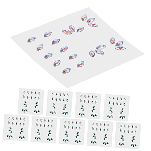 FOYTOKI 10blätter Selbstklebende Strasssteine Für Gesicht Und Körper Glitzer Juwelen Aufkleber Für Makeup Und Festivals Temporäre Tattoos Für Partys Und Hochzeitsfeiern von FOYTOKI