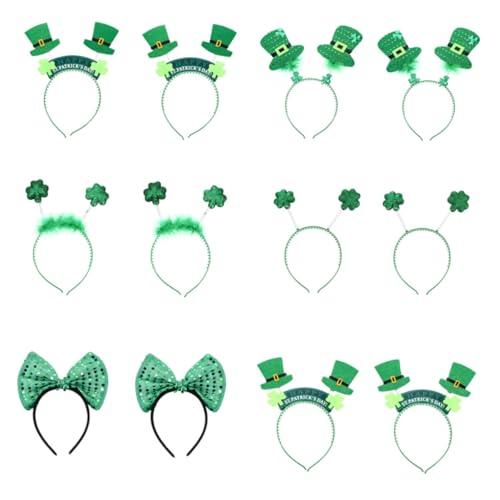 FOYTOKI 12stücke Teiliges Kleeblatt-stirnband Patrick's Day Lustige Und Dekorative Haarreifen Für Erwachsene Für Festival Und Karnevalsfeiern von FOYTOKI