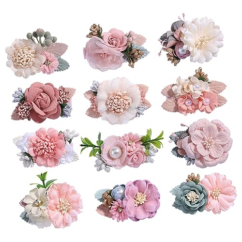FOYTOKI 12 Stück Blumenhaarspangen für Mädchen Niedliche Haarklammern mit 12 Blüten Haarschmuck für Hochzeiten und Partys Kinder Haarnadeln Wiederverwendbare Haarclips von FOYTOKI