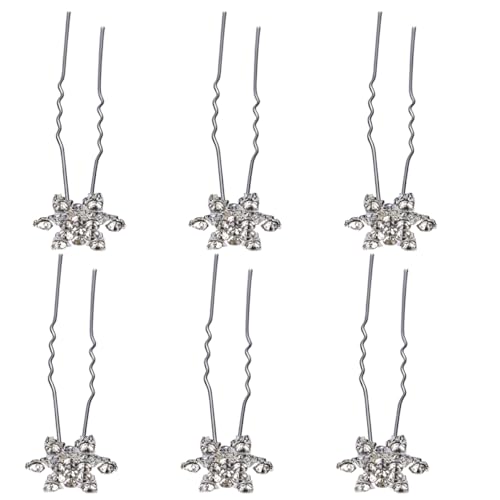 FOYTOKI 12 Stücke Schneeflocken Haarnadel Modischer Haarschmuck für Frauen Glitzernde Haarspangen für Hochzeit Braut Zubehör Stilvolle Kopfbedeckungen von FOYTOKI