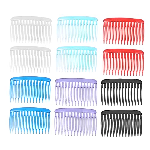 FOYTOKI 12stücke Kunststoff Haarkamm Seitlich Für Frauen Und Mädchen Klassischer Haarkamm Mit Geraden Und Gedrehten Zähnen Schiebe-haarspange Als Haaraccessoire Für Täglichen von FOYTOKI