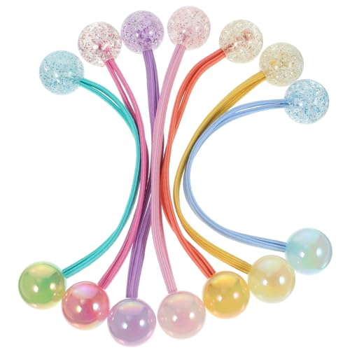 FOYTOKI 14stücke Teiliges Elastische Haargummis Mit Runden Bunten Bällen Für Kleine Mädchen Für Jeden Anlass Täglichen Verwendung Besonderen Anlässen von FOYTOKI
