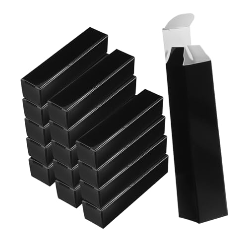 FOYTOKI 15 Stück Teiliges Lippenbalsam Verpackungsbox aus Papier Robuste Lippenstift Verpackungskartons für Kosmetik Praktische Aufbewahrungsbox Lipgloss Container Schwarz Leicht und von FOYTOKI