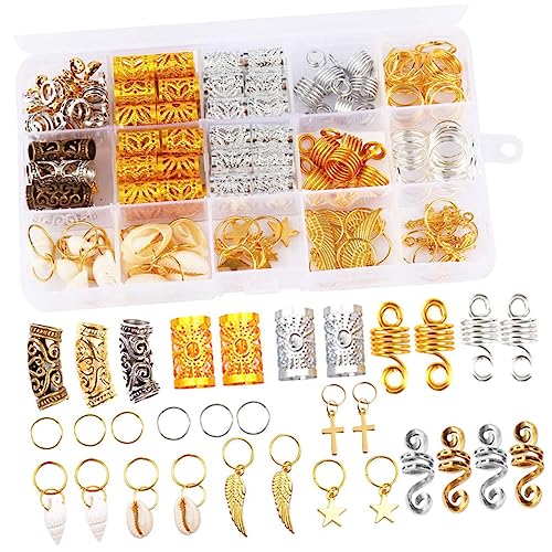 FOYTOKI Dreadlock Haarschmuck Zubehör Set Haarreifen Mit Charms Modische Haarringe Und Perlen Für Kreative Frisuren Und Haardekorationen FOYTOKI Dreadlock Haarschmuck Zubehör Set Haarreifen Mit Charms Modische Haarringe Und Perlen Für Kreative Frisuren Und Haardekorationen von FOYTOKI