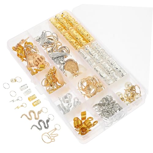 FOYTOKI 173stücke Haarschmuck Für Zöpfe Perlen Für Zöpfe Haarschmuck Für Zopfperlen Flechtzubehör Zopfhaaranhänger Zopfhaarmanschetten Zopfhaarring von FOYTOKI