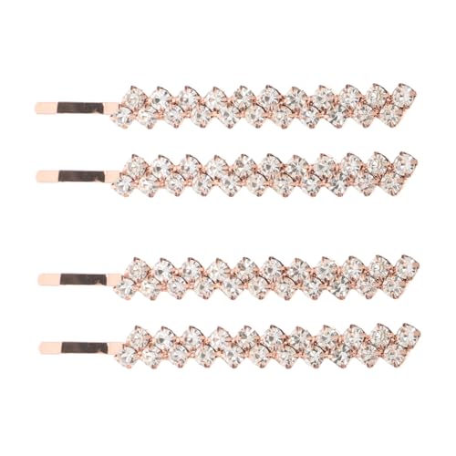FOYTOKI Wunderschöne Strass Haarspange für Frauen – 1 Satz (2 Paar) Metall Haarnadeln Glänzende Bobby Pins Haarschmuck für Hochzeiten und Partys von FOYTOKI