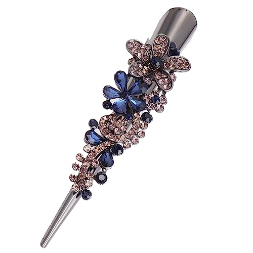 FOYTOKI Entenschnabel Clip Strass Haarspange Große Haarnadel aus Metall mit Strasssteinbesatz für Damen Haarstyling Elegant und Tragbar für Zuhause und Reisen von FOYTOKI