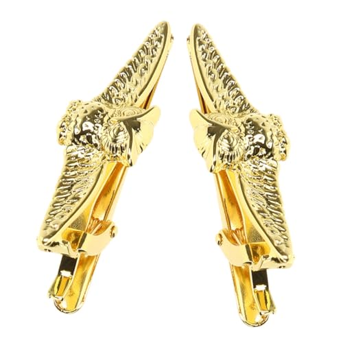 FOYTOKI 2 Stück Goldene Krawattenklammer Herren aus Zinklegierung Sicheres Anstecken Elegantes Business accessoire für Hochzeiten Meetings Formelle Anlässe Krawattenzubehör für Hemden von FOYTOKI