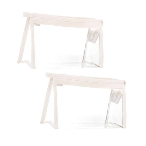 FOYTOKI 2 Stück Große Transparente Dreieckige Federmäppchen Multifunktionale Stifttasche Geräumig Leicht Tragbar für Schule Büro Studenten und Lehrer Weiß von FOYTOKI