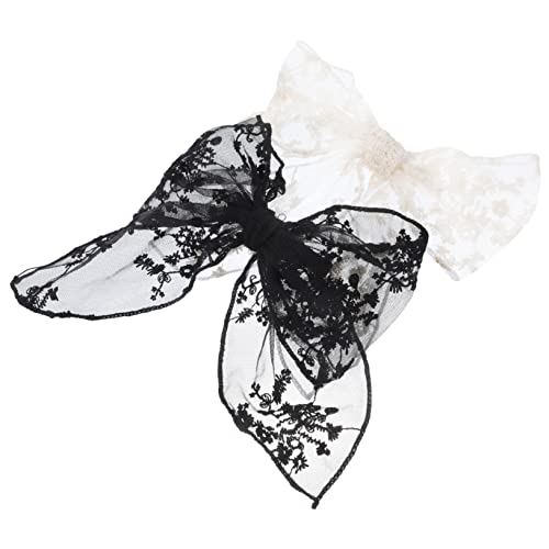 FOYTOKI 2 Stück Große Haarschleifen Für Damen Und Mädchen Vintage Spange Aus Spitze Haarschmuck Stabiler Metallclip Für Hochzeiten Und Besondere Anlässe von FOYTOKI
