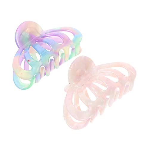 FOYTOKI 2 Stück Haarspangen Claw Clips Haarklammern für Damen in Blütenmuster Rosa Rutschfeste Haaraccessoires für Eleganten Look und Haarstyling von FOYTOKI