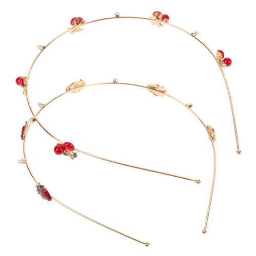 FOYTOKI 2stücke Erdbeer-haarschmuck Frucht-stirnband Für Frauen Haarbänder Für Damenhaar Mit Kirschen Haar Zubehör von FOYTOKI