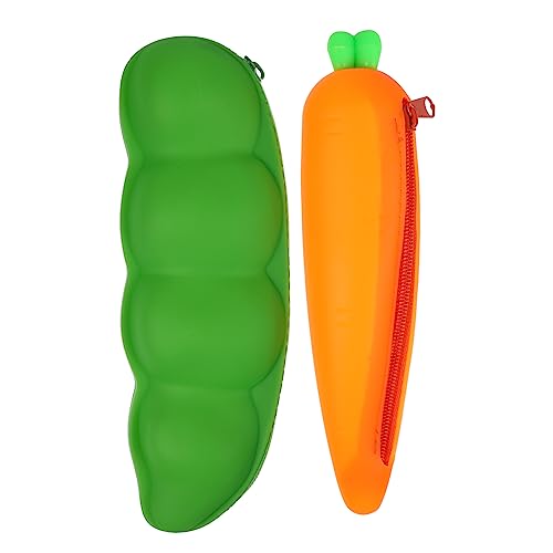 FOYTOKI Kreatives Federmäppchen 2 Stück aus Silikon Wiederverwendbar Großvolumig mit Reißverschluss für Schule und Büro Süßes Design für Mädchen Stift Organizer von FOYTOKI