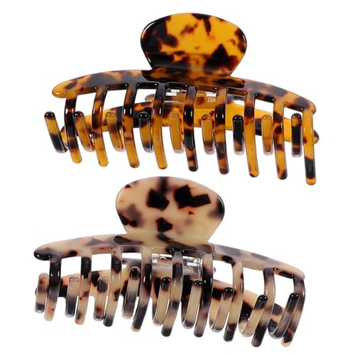 FOYTOKI 2 Stück Leopard Haarklammern für Damen Große Stylische Haarclips aus Strapazierfähigem Material für Dickes Dünnes Glattes oder Lockiges Haar und Besondere Anlässe von FOYTOKI