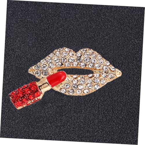 FOYTOKI 2 Stück Lippenstift und Lippen Brosche mit Strass Rote Emaille Anstecknadeln für Damen Kleidung Schmuck Pin für Anzug Hut Schal Langlebig und Modisch von FOYTOKI