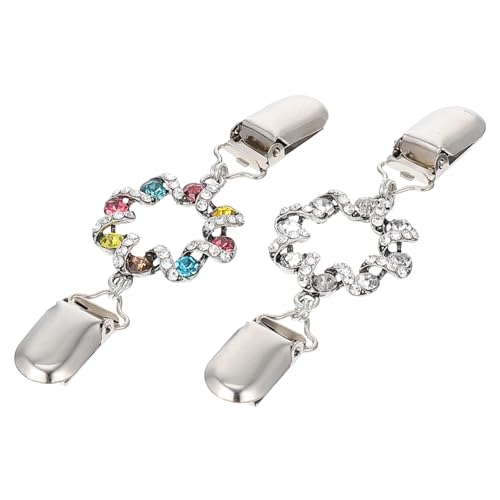 FOYTOKI 2 Stück Moderne Seidenschal Clips mit Perlen und Strass Cardigan Verschlüsse für Damen Vielseitige Halstuch Clips Schonend und Langlebig für Pullover und Strickjacken von FOYTOKI