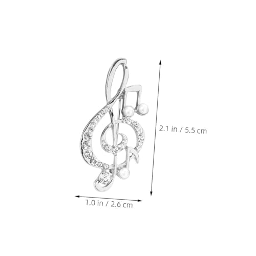 FOYTOKI 2 Stück Musiknoten Brosche mit Perlen und Strass Kreative Anstecknadeln für Kleidung und Taschen Modische Schmuck broschen für Damen Silberfarbene Festival party Accessoires von FOYTOKI
