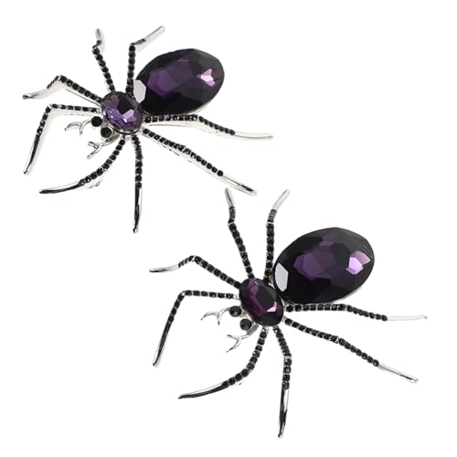 FOYTOKI 2 Stück Rhinestone Spinnenbrosche Vintage Insekten Anstecknadel mit Kristallbesatz Bling Schmuck für Damen Herren Anzug Mantel Hut Tasche von FOYTOKI