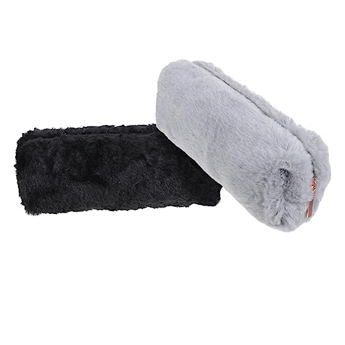 FOYTOKI Plüsch Bleistifttasche 2 Stück Große Stiftetasche für Schüler Reißverschluss Stifthalter Praktische Schreibwaren Aufbewahrungstasche für Schule und Büro von FOYTOKI