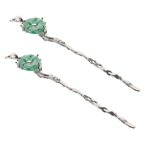 FOYTOKI 2 Stück Teiliges Retro Jade Haarnadeln Schlange Form Haarstäbchen Vintage Haarschmuck für Damen Party Hochzeit Alltag von FOYTOKI