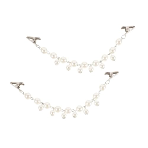 FOYTOKI 2 Stück Teiliges Retro Pullover Clips mit Kunstperlen Flexibler Verschluss Knopf Vielseitig Einsetzbar für Cardigans Schals Hemdkragen Eleganter Broschenstil für Damen und Mädchen von FOYTOKI