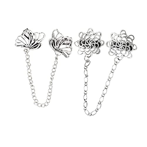 FOYTOKI 2 Stück Teiliges Vintage Zinklegierung Kragen Pin Brosche Dekorative Hemd Jacke Pin Zubehör für Frauen und Männer Elegantes Design für Partys und Anlässe von FOYTOKI