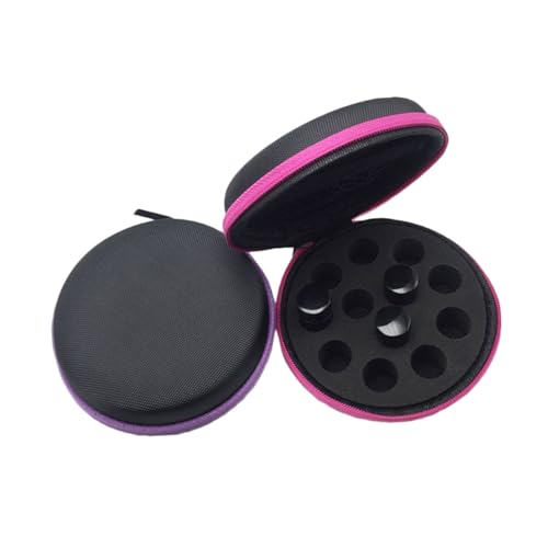 FOYTOKI 2 Stück Tragbare Aufbewahrungstasche für Ätherische Öle Fächer Rundbehälter Stoßfest Antirutsch Organizer Reise Box für Ätherische Ölfläschchen Farbe Farbe von FOYTOKI