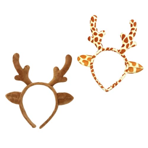 FOYTOKI 2 Stück Weihnachtsgeweih Stirnband Weihnachts Hirschgeweih Kopfbedeckung Weihnachts Stirnband Weihnachts Hirsch Haarreifen Weihnachts Kopfschmuck Weihnachts Kopfbedeckung von FOYTOKI
